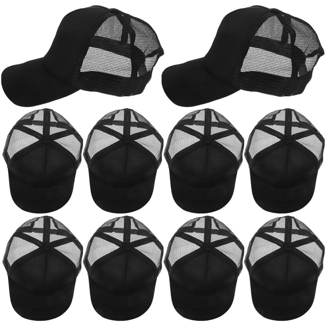 10 gorras de béisbol de malla en blanco para sublimación, con impresión por transferencia térmica, para manualidades.