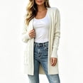 thumbnail image 4 of Diufon Cable Knit Cardigan Women Long Sleeve Cozy Chunky Knit Open Front Sweater with Pockets Going Out Fall Winter Long Jackets, 4 of 5