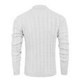 thumbnail image 4 of COOFANDY Men's Shawl Collar Pullover Sweater Slim Fit Casual Button Cable Knit Sweaters, 4 of 10