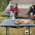 thumbnail image 2 of Outdoor Folding Portable Picnic Camping Table with Adjustable Height Aluminum Roll Up Table Top Mesh Layer, Dark Gray, 2 of 19