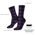 thumbnail image 4 of Haiem Purple Black Plaid Pattern Crew Socks – Soft & Durable Moisture-wicking Socks, Stay-Up Fit for Business, Work, and Casual Wear Size 5-11, 4 of 6