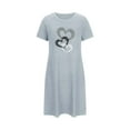 thumbnail image 4 of Sakmal Blue Moomoo Sleepwear for Women Cute Love Short Sleepwear Heart Print Short Sleeve Nightgowns for Women, 4 of 5