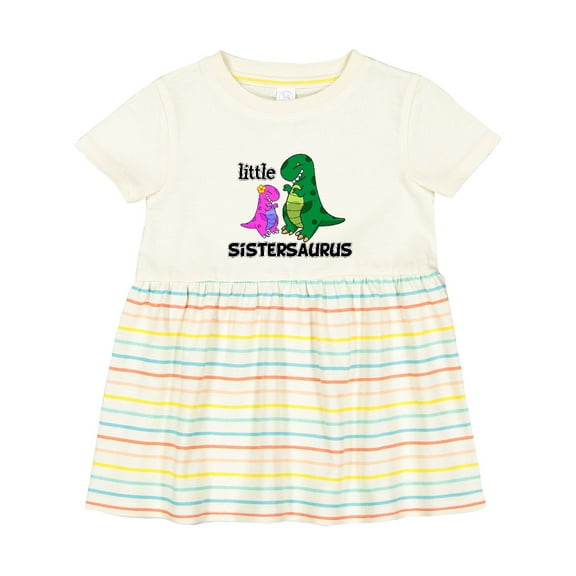 Inktastic Little Sistersaurus Girls Baby Dress