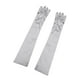 thumbnail image 1 of Guantes largos para mujer de los años 20, manoplas de dedo completo para fiesta de noche, elegante guante de ópera Plata One Size, 1 of 4