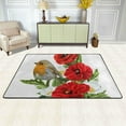 thumbnail image 2 of Dreamtimes Cute Bird Red Poppies Area Rug, 36"x24" White Anemones Flowers Non-Slip Washable Indoor Door Mat, Absorbent Floor Mat for Bedroom Kitchen Entryway Bathroom, 2 of 7