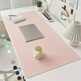 thumbnail image 1 of Waterproof Faux Leather 1pc Mouse Pad Simple Solid Color Desk for Office, Study Table or Dining Table, Easy to Clean, Multiple Colors Available Pink, Blue, Green, Yellow, Gray, Black, 1 of 4