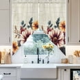 thumbnail image 4 of American Vintage Flowers Swag Valances for Windows 2 Pack Country Style Retro Texture Swag Kitchen Curtains 36 Inches Long Rod Pocket Short Window Treatment for Kitchen Bathroom 36"x36", 4 of 8
