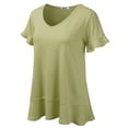 thumbnail image 2 of Doublju Women's Short Sleeves Flare Tunic Tops for Leggings Flowy Shirt with Plus Size, 2 of 4