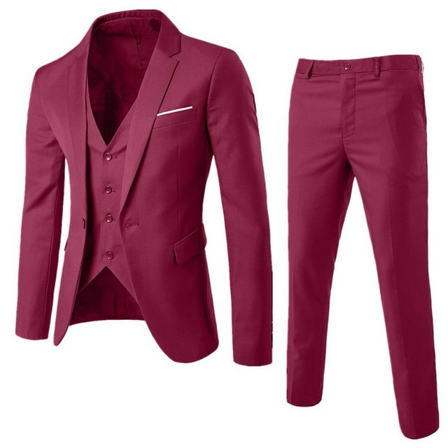 Kcodviy Pantalon Coupe Ajustée Fête Ensemble 3 Pcs Veste Légère Décontractée pour Homme Gilet pour Homme R Veste en Molleton à Fermeture Éclair pour Homme Complet de Mariage pour Homme Grande Taille Veste en Molleton pour Homme Manteaux