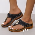 thumbnail image 6 of Zpanxa Slippers for Women Sandals Women Solid Color Summer Flip Flops Thick Heel Slippers Hollow Casual Shoes Flip Flops for Women Black 38, 6 of 8