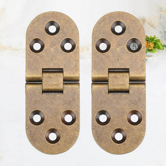 HONITANO 2Pcs Hidden Hinge for Cabinet Doors Zinc Alloy Turning Hinge Coffee