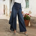 thumbnail image 6 of StSilkitty Flowy Wide Leg Denim Pants for Womens Baggy High Waist Elastic Wrap Front Jeans Summer Lightweight Soft Casual Trousers, 6 of 7