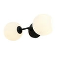 thumbnail image 4 of SAFAVIEH Hymn 2-Light LED Black Metal Wall Sconce with White Shade, 4 of 10