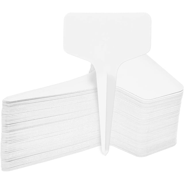 100 etiquetas duraderas para plantas, etiquetas de plástico para jardín, carteles para flores, semillas de vegetales, jardín, vivero, 6 x 10 cm (blanco) TUNC Sencillez