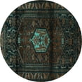 thumbnail image 1 of Ahgly Company Machine Washable Indoor Round Persian Turquoise Blue Traditional Area Rugs, 5' Round, 1 of 4