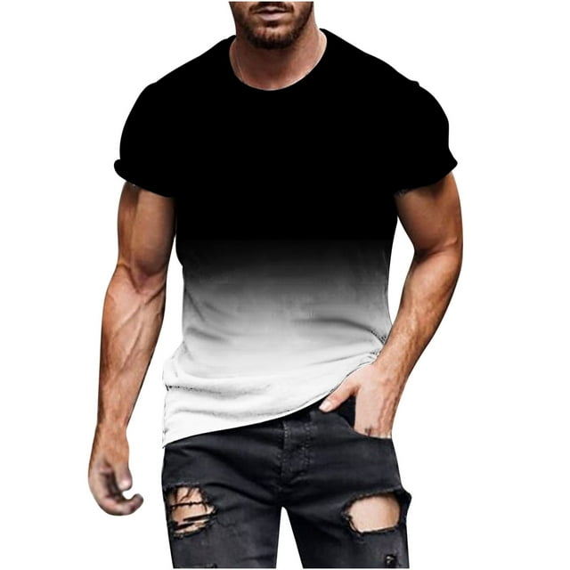 HKEJIAOI Men's Muscle T Shirts Stretch Short Sleeve V Neck Bodybuilding Tee Shirts