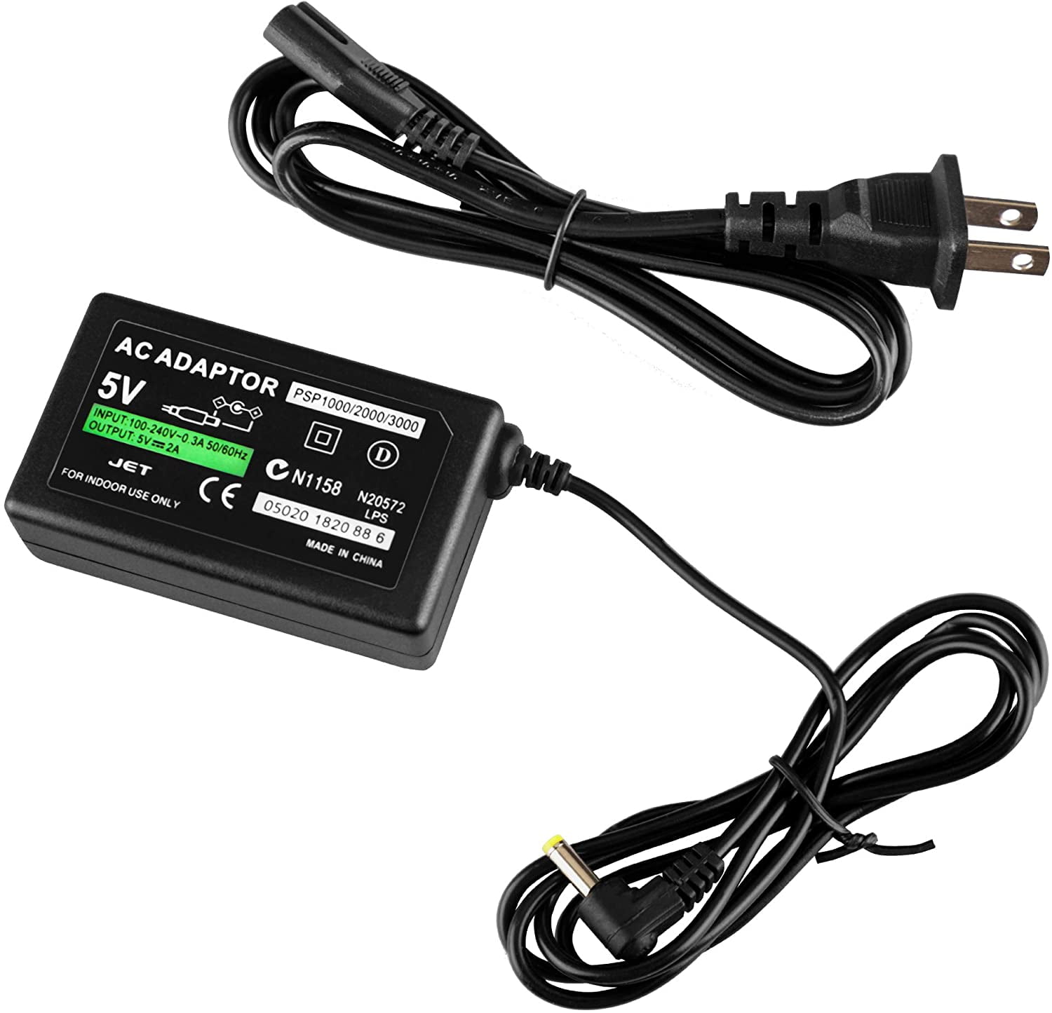 Replacement Charger For Sony PSP 1000, 2000, 3000 - AC Power Adapter, Compatible With PSP Handheld