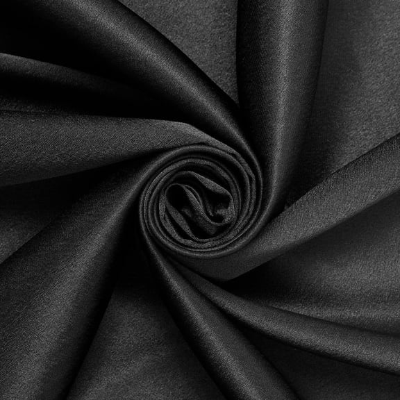 Crepe Back Satin Bridal 58/60 Inch Silky Polyester Fabric By The Yard For Sewing Apparel, Accessories, Dcor & More - Black (5 Yards)