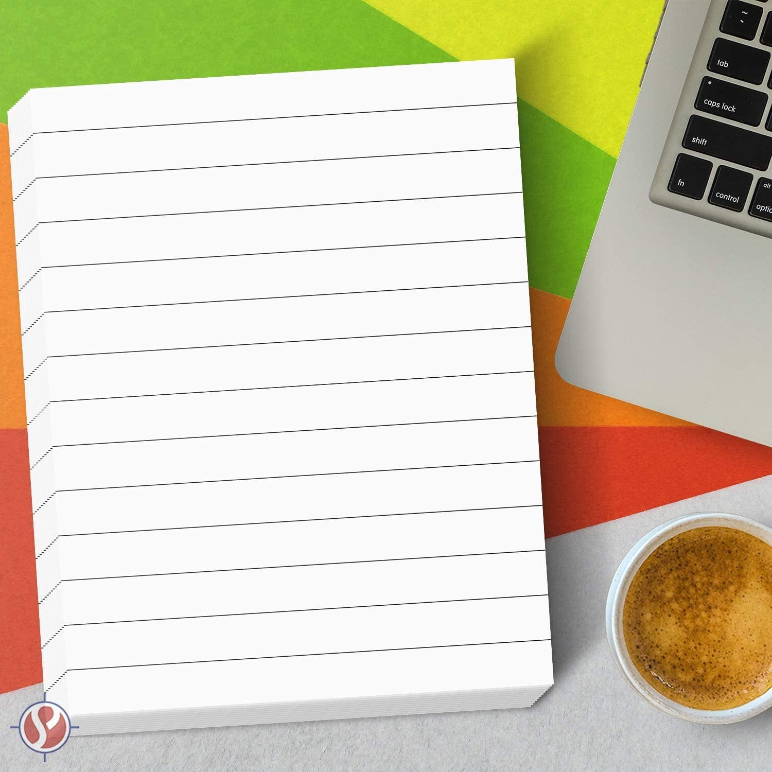 White Memo Pads with Black Lines – Great for Taking Notes, Reminders, to-do Lists Medium Weight 24lb Bond Paper | 50 Sheets per Pad, 10 Pads per Pack | 8.5 x 5.5 Inches