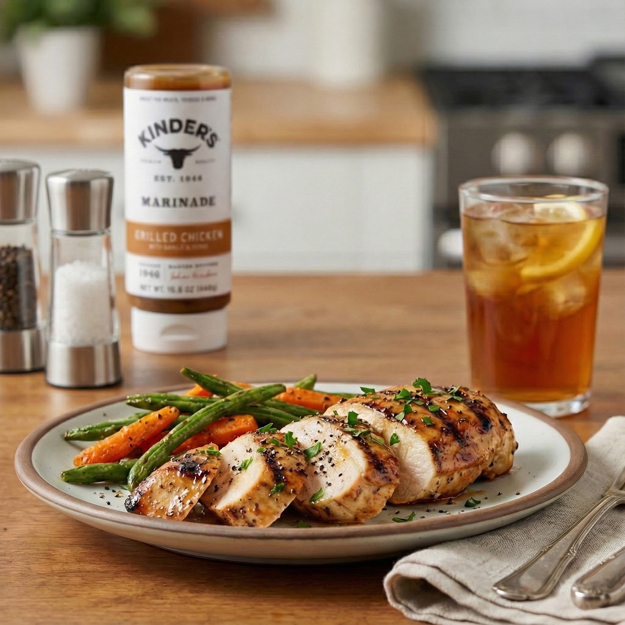 (3 pack) Kinder's Grilled Chicken Marinade for Chicken and Vegetables, 15.8 oz Bottle