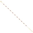 thumbnail image 2 of 14k Yellow Gold Womens Pink Cubic Zirconia Chain Anklet Size 10 Inches, 2 of 2