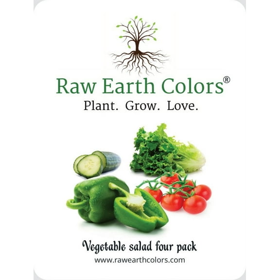 Raw Earth Colors Plant. Grow. Love. 50 Vegetable Salad Mix Plant Seeds