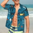 thumbnail image 7 of Kll Men'S Hawaiian Shirt Short Sleeve Button Down Beach Shirts-Construction Trucks, 7 of 7