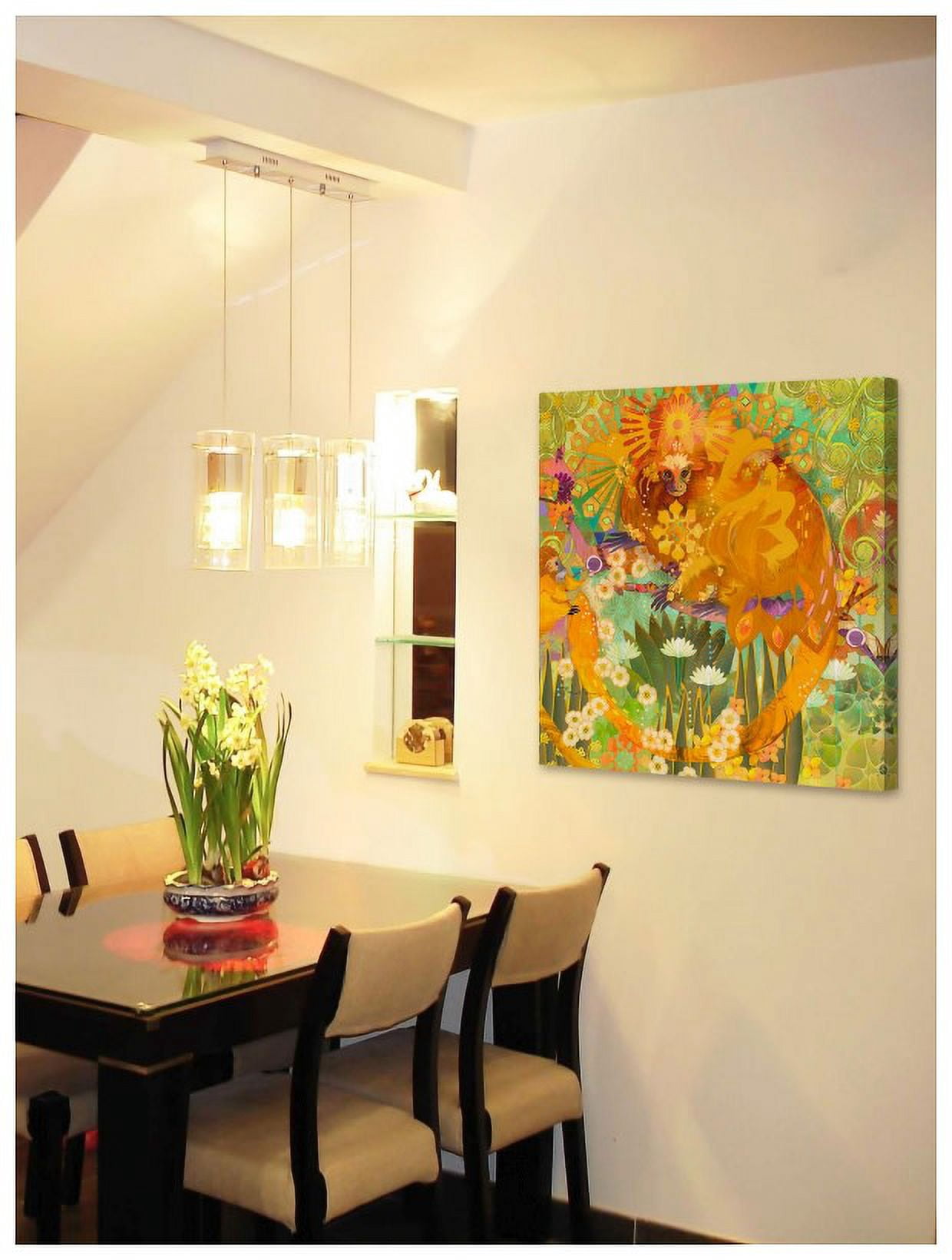 "Happy Golden Lion Tamarins" Painting Print on Wrapped Canvas