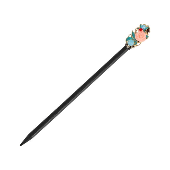 Unique Bargains 1 Pc Hair Chopstick Classic Rose Hair Hairpin Black Blue Pink
