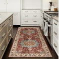 thumbnail image 5 of ReaLife Machine Washable Rug - Stain Resistant, Non-Shed - Eco-Friendly, Padded, Family & Pet Friendly - Premium Recycled Fibers - Distressed Vintage Medallion - Brick Red, Blue, Beige, 2'6" x 8', 5 of 5