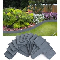 Garden Edging Border No-Dig for Yard: 9" Tall Flowerbed Border Edging for Lawn - Plastic Stone-Like Textured Landscaping Edging Border