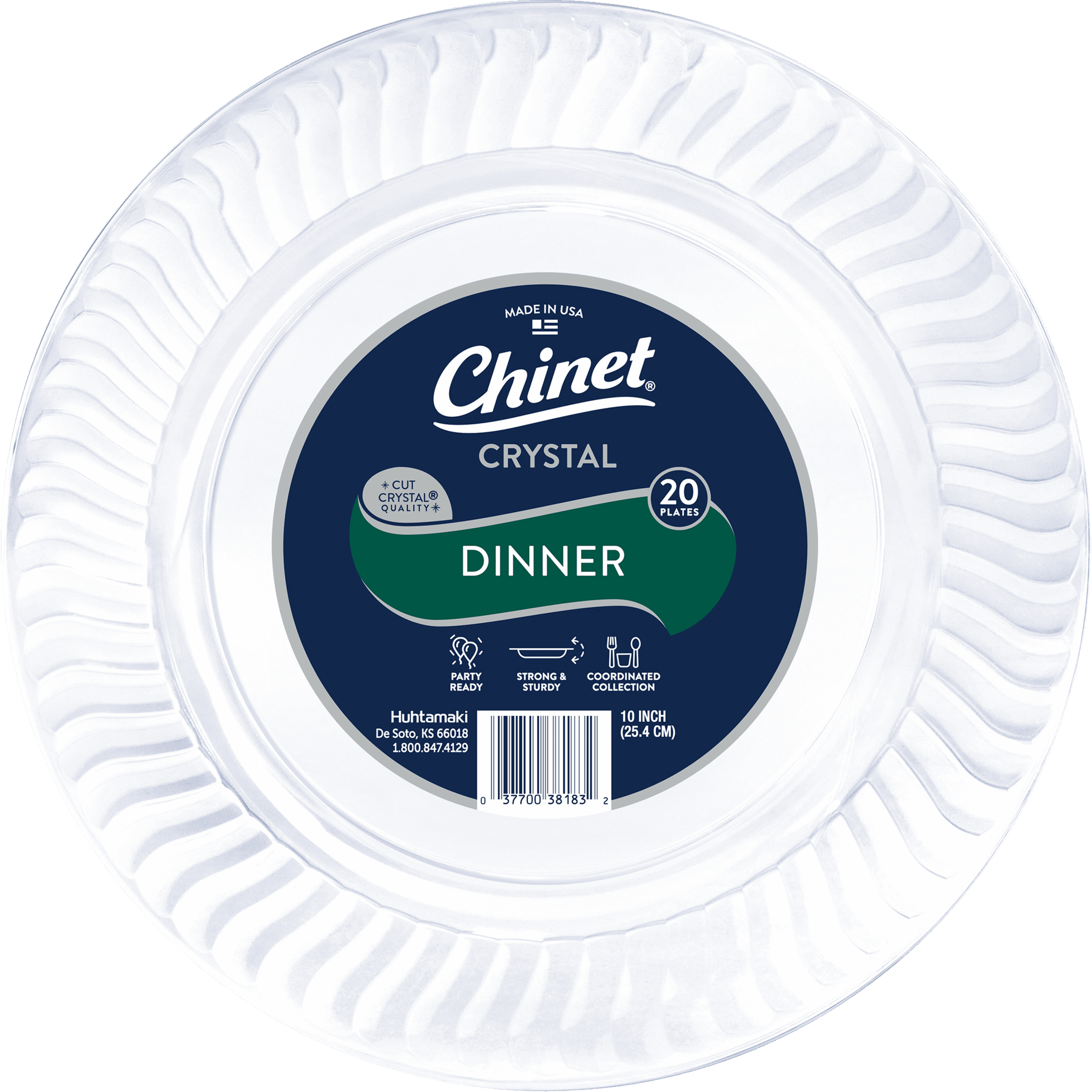 Chinet Crystal® Premium Plastic Dinner Plates, Clear, 10, 20 Count