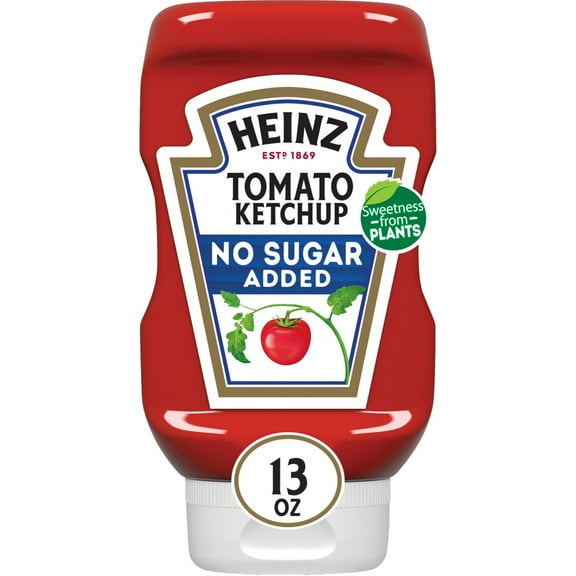 Pack of 3 Heinz No Sugar Added Tomato Ketchup, 13 oz (packaging may vary)