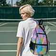 thumbnail image 7 of Pickleball Bag with Padded Back, Tropical Floral Multicolor Multi-Compartment Paddle Backpack, Lightweight Nylon Sports Bag for Men & Women, 7 of 7