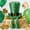 Green-5B-clearacne, variant on WWG Movable St. Patrick's Day Four Leaf Clover Decorative Ornament Plastic Green Shamrock Hanging Decor for Home Party Spring Holiday Tabletop Decoration