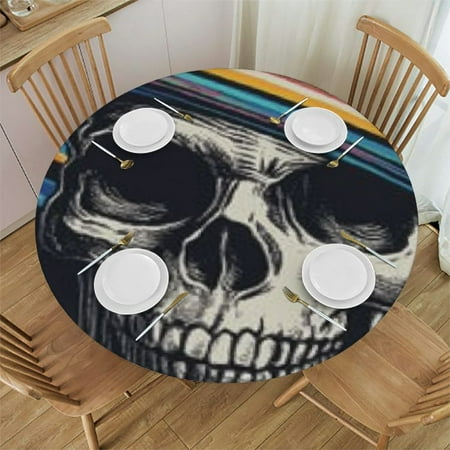 

Patifu Skull Saturn Galaxy Round Tablecloth 100% Polyester Waterproof Fabric Ideal for Indoor and Outdoor Table Cover Stain Resistant Washable - Multiple Sizes Available 38 -42
