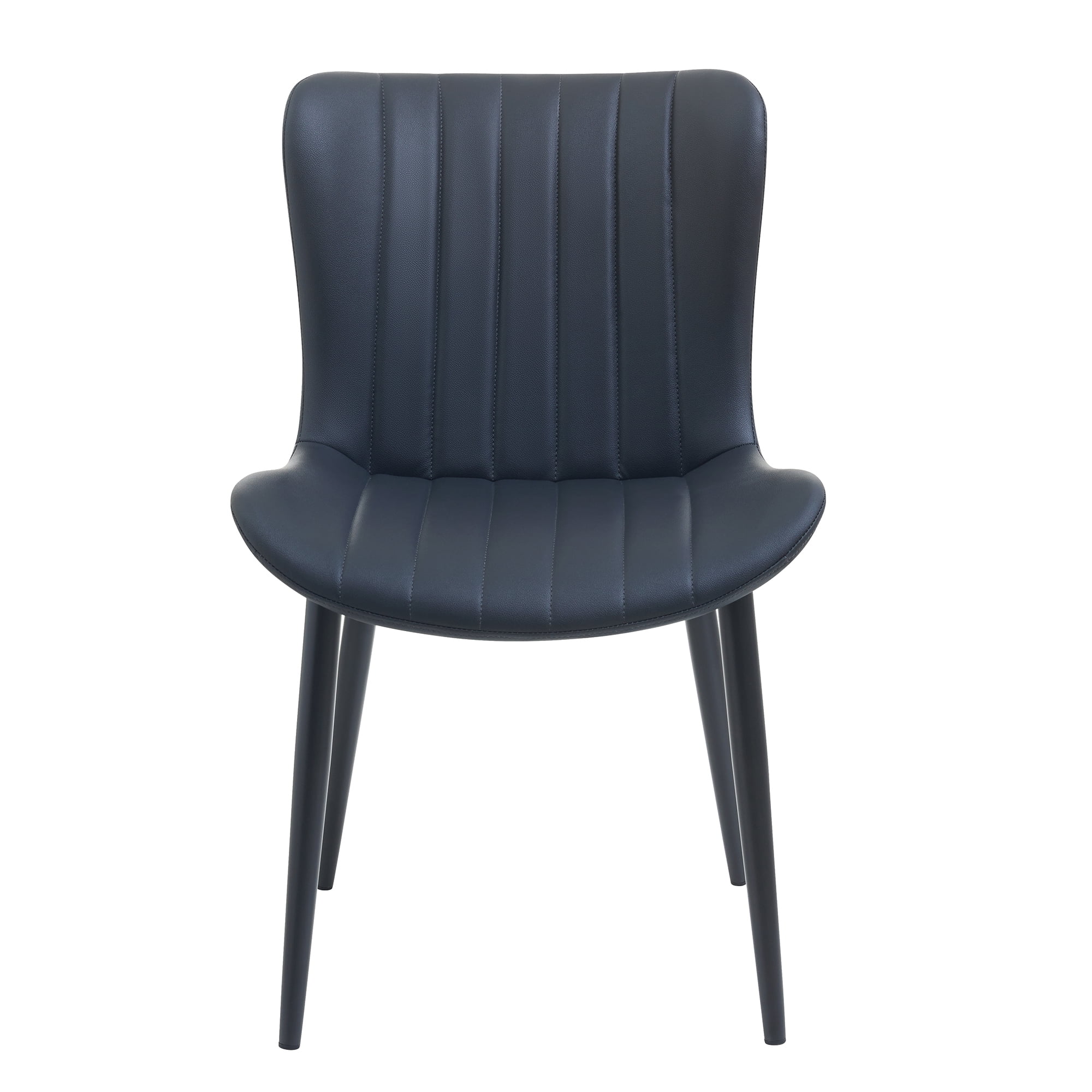 Euroco Modern Dining Chairs Set of 2, Accent Chairs with Curved Back and Iron Frame, Kitchen Side Chairs for Bedroom, Living Room,Dining Room,Black
