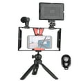 thumbnail image 2 of Kit Andoer Smartphone Video Rig Vlog Kit Including Smartphone Cage With Phone Clamp 3 Cold Shoe Mounts + USB LED Video Light 3200K-5600K With 5pcs Color Filters + Microphone, 2 of 7