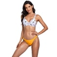 thumbnail image 5 of Gibobby Conjunto de bikini sexy Sujetador acolchado de playa, traje de baño sólido de realce, conjunto de Bikini para mujer, traje de baño de Color, conj(Amarillo,CH), 5 of 5