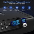 thumbnail image 3 of Gun Safe,Biometric Gun Safe for Pistols 3-Ways unlock Safe Fingerprint Digital PIN Key Unlock with Voice, Gun lock box for Cloakroom living room Bedroom Nightstand and Car, 3 of 13