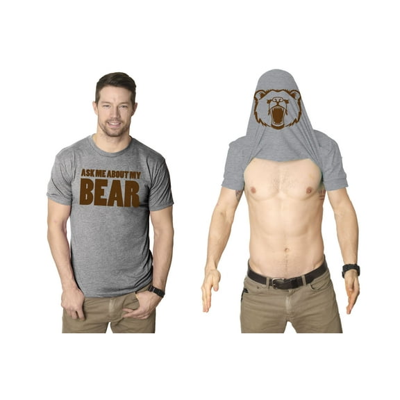 Ask Me About My Angry Bear T Shirt Funny Bear Flip Shirt Bears Flipover Tee Graphic Tees