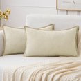 thumbnail image 1 of Fundas de almohada decorativas MIULEE, 30 x 51 cm, chenilla blanca crema, paquete de 2, 1 of 6