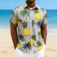 thumbnail image 2 of UVEASISHA Mens Short Sleeve Hawaiian Shirts Casual Pineapple Palm Tree Printed Button Down Shirt Summer Tropical Beach Vacation Clothes Birthday Gifts for Dad Gray XXL, 2 of 8