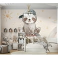 thumbnail image 4 of Kids Wallpaper Wall Mural - Little Sloth on a Rainbow, 4 of 5