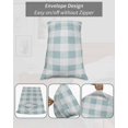 thumbnail image 7 of Aqua Plaid Pillow Covers Queen Size 2 Pack, Spring Summer Farmhouse Buffalo Checkered Soft Bed Throw Pillowcases Breathable Cooling Long Lumbar Body Pillow Sham Cover for Bed Sofa 20''x30'', 7 of 7