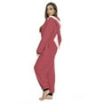 thumbnail image 2 of KelaJuan Women Christmas Hooded One-piece Trousers Coral Fleece Solid Color Zipper Jumpsuit Lady Winter Thermal Home Wear, 2 of 4