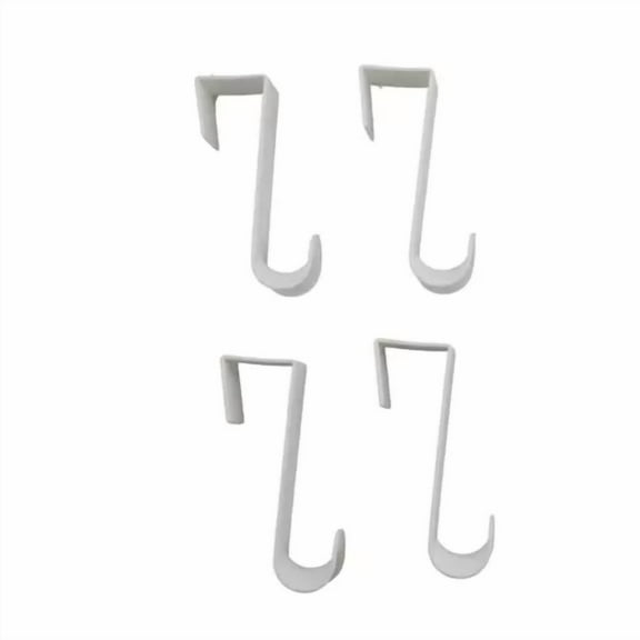 4-Pack White Plastic Over The Door Hooks 4.5 In. For Hanging Clothes & Towels