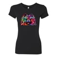 thumbnail image 2 of Colorful Rainbow Pomeranian Dog Animal Lover Womens Slim Fit Junior Tee, Black, Small, 2 of 3
