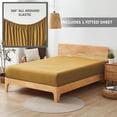 thumbnail image 2 of Alazuria Fitted Bed Sheet, Soft microfiber, All around elastic up to 16" deep Gold Sand color Queen size ( 80" x 60" ), 2 of 5