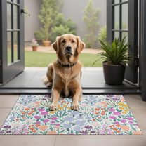 Pioneer Flower Floral Print Pattern Door Rugs,Washable Non Slip Door Mats Indoor,Decorative Door Mats,Entry Mat Indoor for Entrance,Bedroom,Kitchen,Bathroom,20"x32"